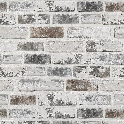 PeonyQueen Brick Peel and Stick Wallpaper 17.3"x984" 3D Brick Wallpaper - size: 17.3" x 984"