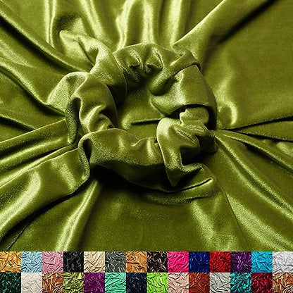 Ice Fabrics Stretch Velvet Fabric by The Yard - 60" Wide Soft Stretchy Fabric for Sewing Clothes, Apparel, Costume, Crafts - 90% Polyester 10% Spandex - Light Olive Green - 1 Yard - color: Light Olive Green, size: 1 Yard