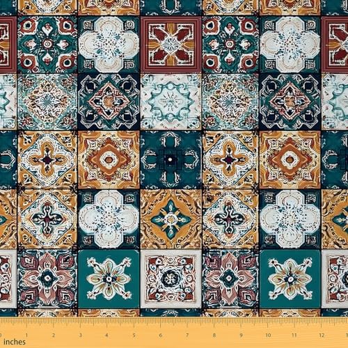 Feelyou Moroccan Boho Fabric By The Yard Decorative - color: Multi 11, size: 1 Yard