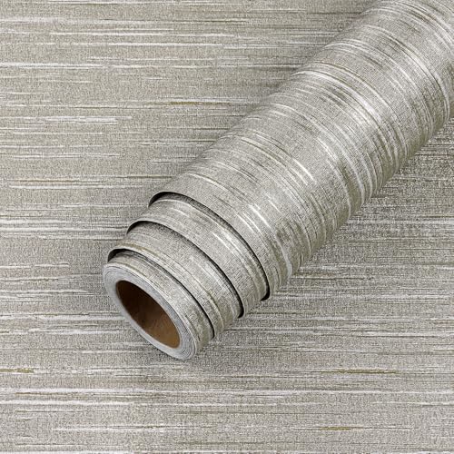 LACHEERY Taupe Grasscloth Wallpaper Textured Peel and Stick Fabric Wallpaper Textured Contact Paper for Cabinets and Drawers Waterproof Removable Grass Cloth Faux Linen Wall Paper for Walls 15.8"x80" - size: 15.8" x 80"