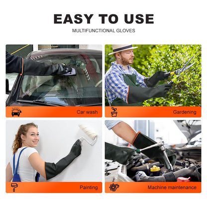North Tower Heavy-Duty Latex Chemical Resistant Gloves,Long Rubber Gloves ﻿ - size: 22”