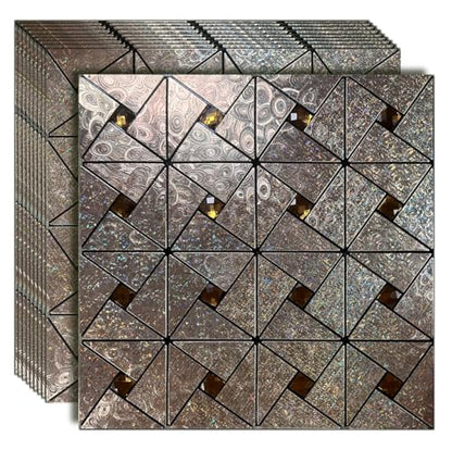 10 Sheets Peel and Stick Backsplash Tile, Self-Adhesive Mosaic Tile, Stick on Kitchen, Bathroom Vanities, Fireplace Décor, Laundry Table (10, Lasing Bronze) (10, Lasing Bronze) - color: Lasing Bronze