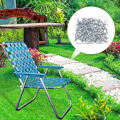 Gisafai Metal Lawn Chair Webbing Clips, 100 Pcs for Chair Frame Replacement
