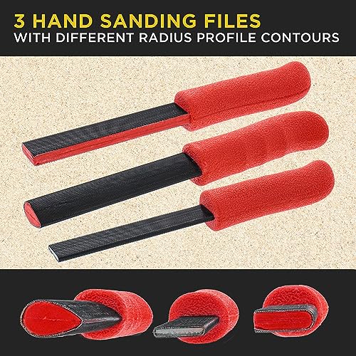 Dura-Gold Set of 3 Contour Hand Sanding File Block Sticks with 40 Sheet - style: Oval