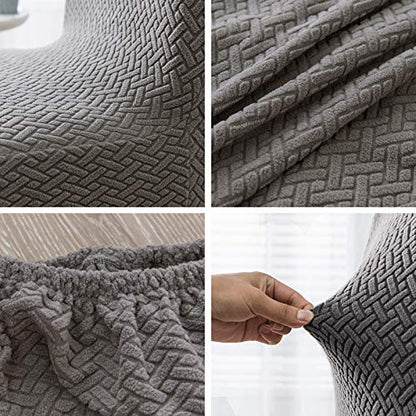 Genina Stretch Chair Covers for Dining Room Kitchen Parsons Set of 4 - color: Grey, size: 15-19in Not waterproof