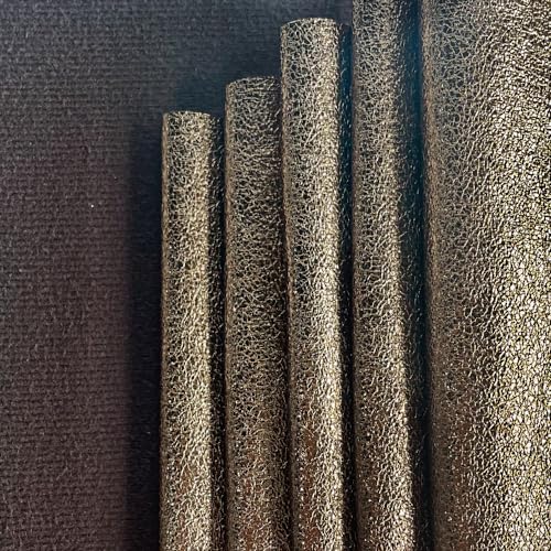 Metallic Leatherette Fabric Sold by The Yard Shiny Faux Leather Crafting Soft Faux Leather Fabric for Home Upholstery Bags Wallets Making, Golden Brown - color: Golden Brown