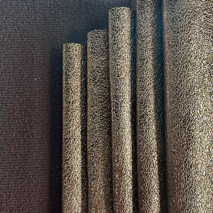 Metallic Leatherette Fabric Sold by The Yard Shiny Faux Leather Crafting Soft Faux Leather Fabric for Home Upholstery Bags Wallets Making, Golden Brown - color: Golden Brown