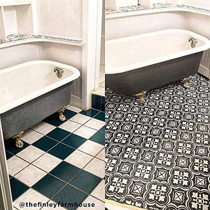 Santa Ana DIY Portuguese Tiles - Reusable Stencils for Home Decor (Large Size 12x12) - size: Large (12"x12")
