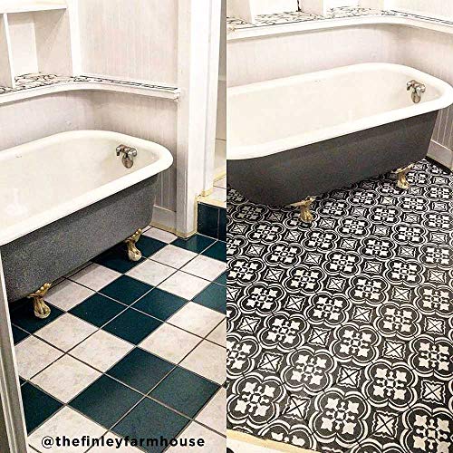 Santa Ana Tile Stencil - Cement Tile Stencils - DIY Portuguese Tiles - Reusable Stencils for Home Decor (Medium Tile Stencil Size 8x8) - size: Medium (8"x8")