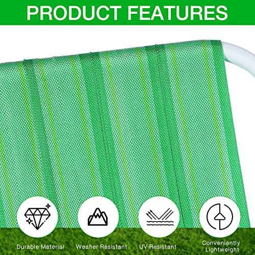 HESTYA 2 Rolls 2 1/4 Inch x 100 Feet Lawn Chair Webbing Folding Polypropylene Webbing for Outdoor Furniture Seat Repair Replacement - color: Green White