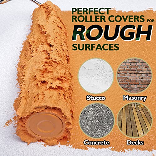 6pcs Paint Roller Covers 9 Inch x 3/4" Nap, High Capacity Lambswool Rollers