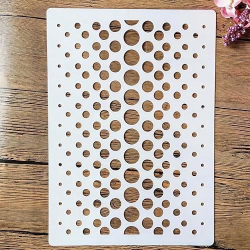 TIAMECH A4 Reusable Round Circle Dot Metrix Stencil for Painting - style: Round Metrix