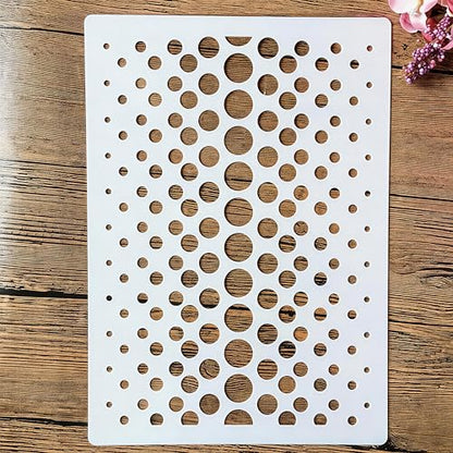 TIAMECH A4 Reusable Round Circle Dot Metrix Stencil for Painting - style: Round Metrix