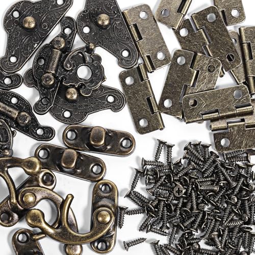 Hinges for Wooden Box, 18 Sets Retro Jewelry Box Hinges