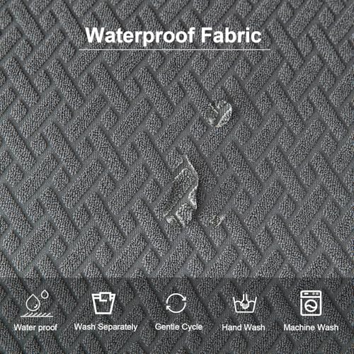 Genina Waterproof Seat Covers for Dining Room Chair Cover Set of 6 - color: Dark Gray, size: 15-19in Waterproof