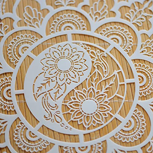 Mandala Stencil 12x12 Inch, Reusable Stencil for Painting Crafts - style: FLA