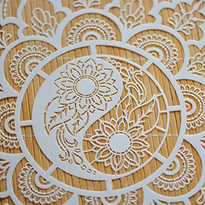 Mandala Stencil 12x12 Inch, Reusable Stencil for Painting Crafts - style: FLA