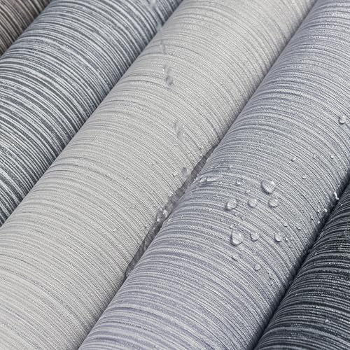 Haimin Grasscloth Wallpaper Textured 24in X 393in Fabric Contact Paper Wall Paper Textured Linen Peel and Stick Self-Adhesive Thick Vinyl Embossed Film Wallpaper (Beige Grey) - color: Beige Grey