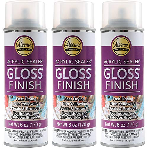 Aleene's Clear Acrylic Sealer Spray, Protective Gloss Finish, 6 oz 3-Pack