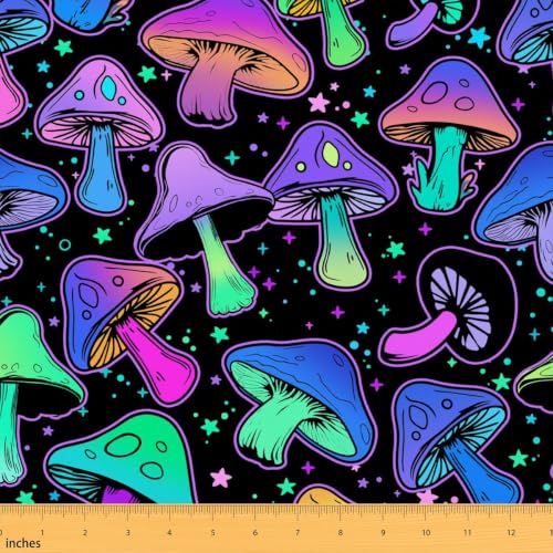 Erosebridal Mushroom Fabric by The Yard, Cute Plant Upholstery Fabric, - color: Multi 11, size: 2 Yards