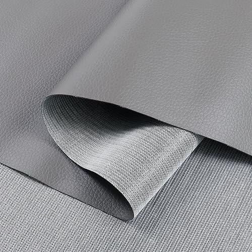 Faux Leather Sheets Soft Leather Fabric Upholstery Faux Leather Material 0.5mm Pleather Marine Vinyl Fabric for Sofa,Car Seat,Furniture Sew,Cover,DIY Project (2yard, Gray) - color: Gray, size: 72inchx54inch,2yard
