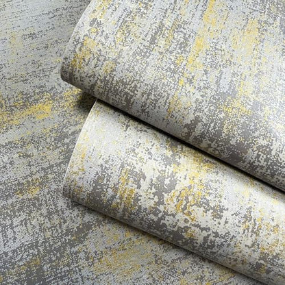 HueBurst Gray Gold Metallic Wallpaper Peel and Stick 17.3"x120" - color: Light Gray, size: 17.3" x 120"