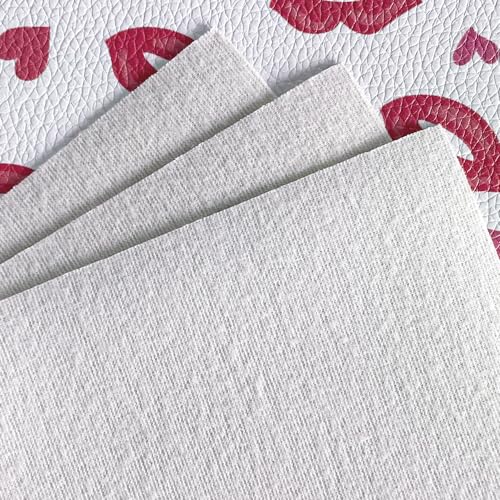 ONEART | 8 Pcs Printed Lychee Texture Faux Leather Sheets, 8"×12" Red Heart PU Leather Fabric for Earrings DIY Crafts Making-Heart - color: Heart