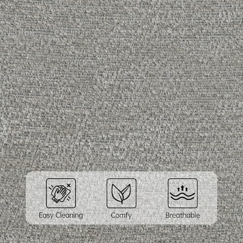 Usaint Upholstered Dining Chairs Set of 4, Modern Fabric Kitchen Chairs - color: Grey