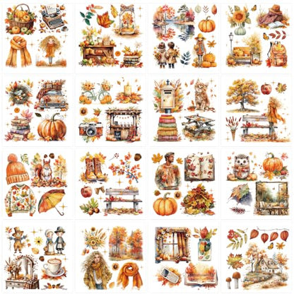 16 Pcs Fall Chinoiserie Rub-On Transfers for Furniture & Crafts - style: Fall Chinoiserie