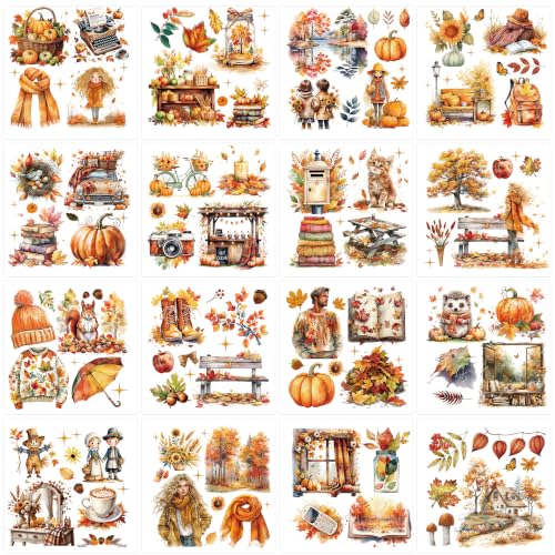 16 Pcs Fall Chinoiserie Rub-On Transfers for Furniture & Crafts - style: Fall Chinoiserie