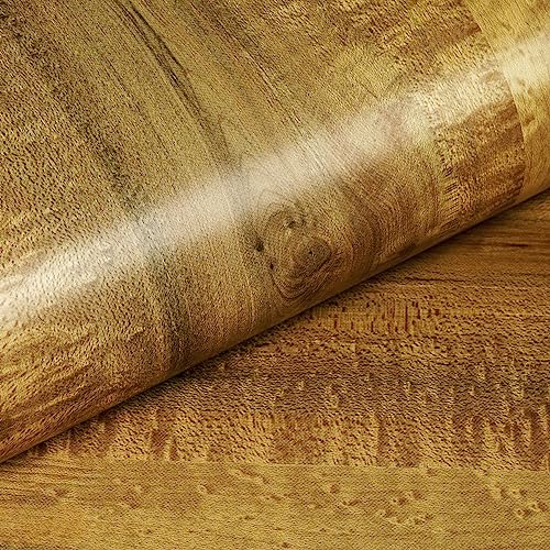 Livelynine Burl Wood Contact Paper Peel and Stick Countertops Waterproof Gold Wood Grain Contact Paper for Cabinets Desk Counters 15.8X78.8 Kitchen Cabinet Wallpaper Self Adhesive Vinyl Wrap - color: Burl Wood, size: 15.8" x 78.8"