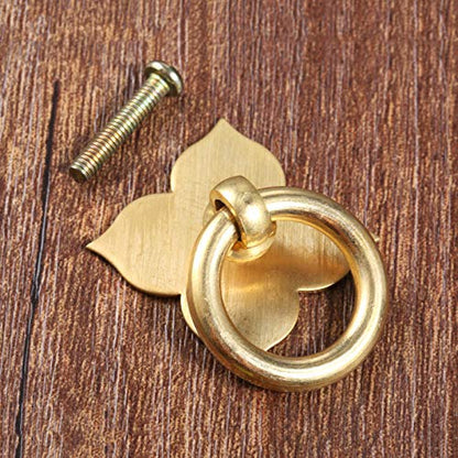 dophee 4Pcs Brass Drawer Pulls Ring Dresser Knobs, 1.89"x1.69" - color: Brass