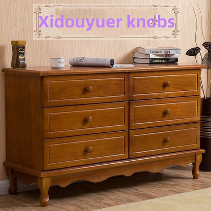 Mysummer 5 Pack Round Wood Drawer Knobs Walnut Finished Kitchen Cabinet Pulls Handles Hardware for Kitchen Cabinets Furniture Dresser Wardrobe Cupboard Drawer Pulls Knobs 33x25mm/1.3x0.98inch(DiaxH) - color: Walnut