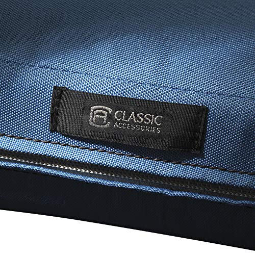 Classic Accessories Ravenna Water-Resistant 21 x 19 x 3 Inch Patio Seat Cushion, Empire Blue, Chair Seat Cushion - color: Empire Blue, size: 21"W x 19"D x 3"Thick