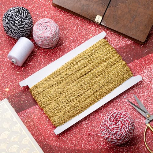 Jutom Gimp Braid Trim 1/2 Inch 20 Yard Gimp Braid Trim Decorative,Gold - color: Gold
