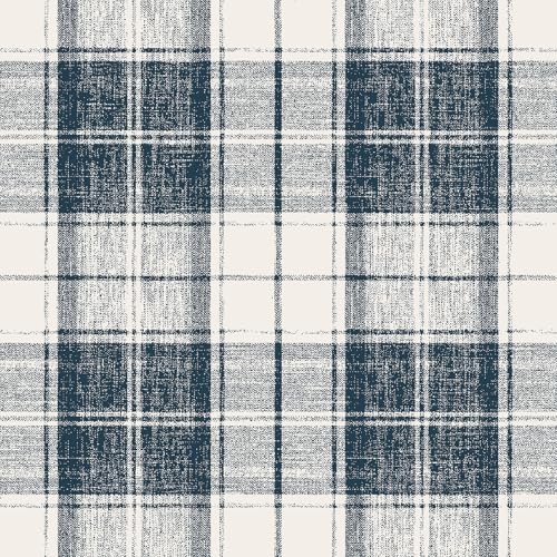 Livelynine 17.5x276 Plaid Peel and Stick Wallpaper Navy Blue and White Plaid Wall Paper Dark Blue Checkered Wallpaper Renter Friendly Gingham Tartan Farmhouse Buffalo Check Contact Paper for Drawers - size: 17.5x276 Inch