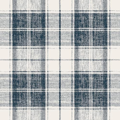 Livelynine 17.5x276 Plaid Peel and Stick Wallpaper Navy Blue and White Plaid Wall Paper Dark Blue Checkered Wallpaper Renter Friendly Gingham Tartan Farmhouse Buffalo Check Contact Paper for Drawers - size: 17.5x276 Inch