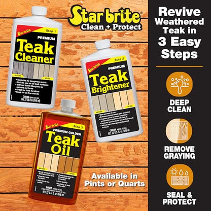 STAR BRITE Teak Oil, Premium Teak Care & Restoration - style: 16 OZ Kit