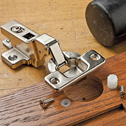 Door Hinge Repair Kit - Door Mount Cabinet Hinge Screw Hole Repair Parts - Easy-to-Use Unfinished Dowel Kit w/Screws & Plastic Dowels - Secure Cabinet Door Hardware to Replace Missing Screws & More