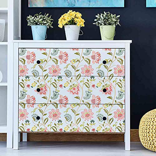 Jacobean Furniture Stencil - DIY Floral Pattern - Reusable Stencil for Furniture Makeovers (Medium) - size: Medium