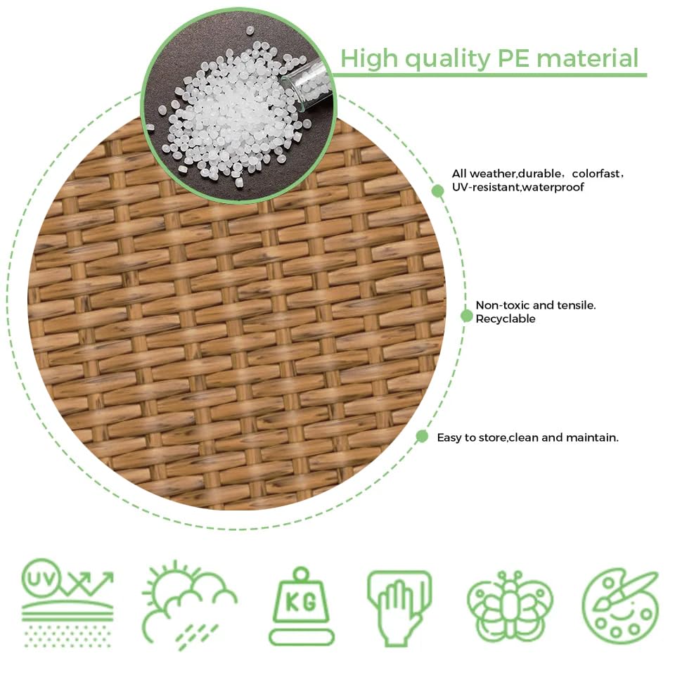 130 Ft Plastic Wicker Repair Supplies, Wicker Repair Kit, Synthetic Rattan Material for Patio Chair Repair Flat Wicker Furniture Repair Replacement (Light Wood Grain) - color: Light Wood Grain, size: 0.55 Lbs
