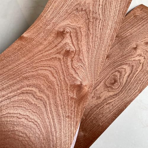Natural Wood Veneer, Thin Wood Sheets, Refurbished of Furniture/Guitar/Speaker/Automotive Interior, Handmade DIY (Sapele) - color: Sapele / 7.2″ x 94″