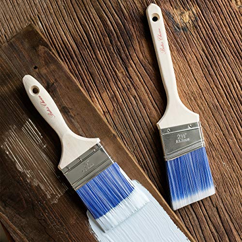 Bates - 2 Pack, Wood Handle, Paint Brushes Set, Professional House, Trim, Sash Paint Brush - color: Wood Handle Angle/Flat, size: 2 Pack, 2.5” & 3”