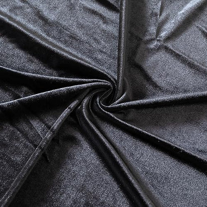 Stretch Velvet Fabric by The Yard for Apparel,Sewing,Crafting,Full Dress 93% Polyester 7% Spandex 63" Wide (Black,1Yard) - color: Black, size: 1 Yard