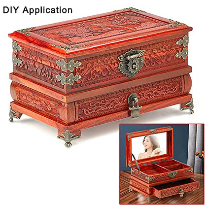 Retro Jewelry Box Hardware Set Decorative for Small Wood Storage Makeup Box