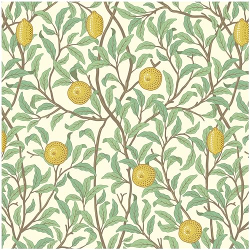 OSECAGE Lemon Peel and Stick Wallpaper Leaf Contact Paper 17.3''×197'' - color: Beige and Green, size: 17.3" x 197"