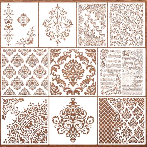 Damask Stencils for Walls 12inch Damask Stencil - style: Damask 02