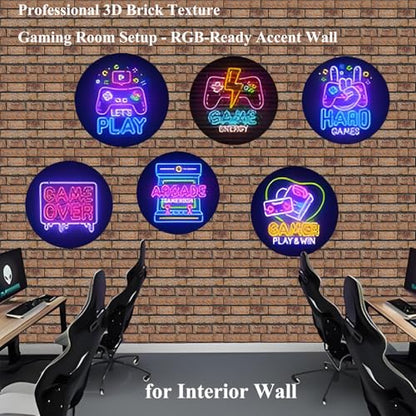 3D Brick Wall Panels Peel and Stick,10Pcs Self Adhesive PVC Tiles - color: Tawny Brick