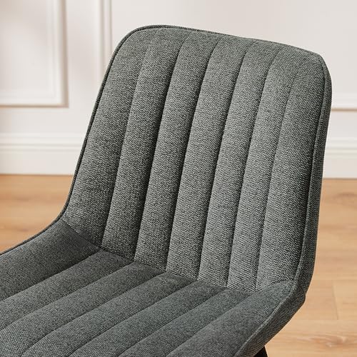 Art Leon Mid Century Upholstered Swivel Fabric Dining Chairs Set of 2 Gray - color: Dark Gray, size: Set of 2-Fabric
