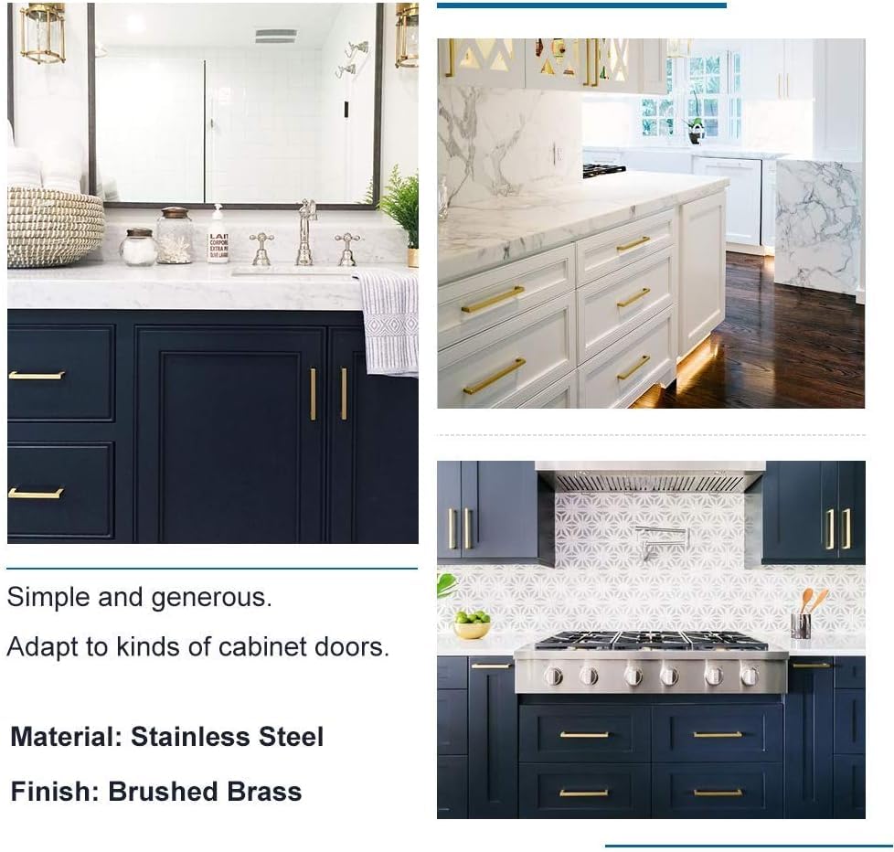 Goldenwarm 35 Pack Gold Cabinet Knobs，Brushed Brass Drawer Knobs - color: Gold, size: Single Hole